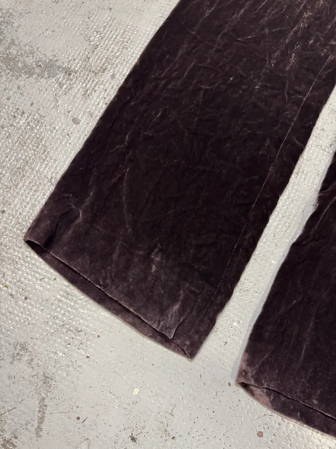 AW2005 Armani Collezioni Black Velvet Relaxed Pants SpKgEbQ 7