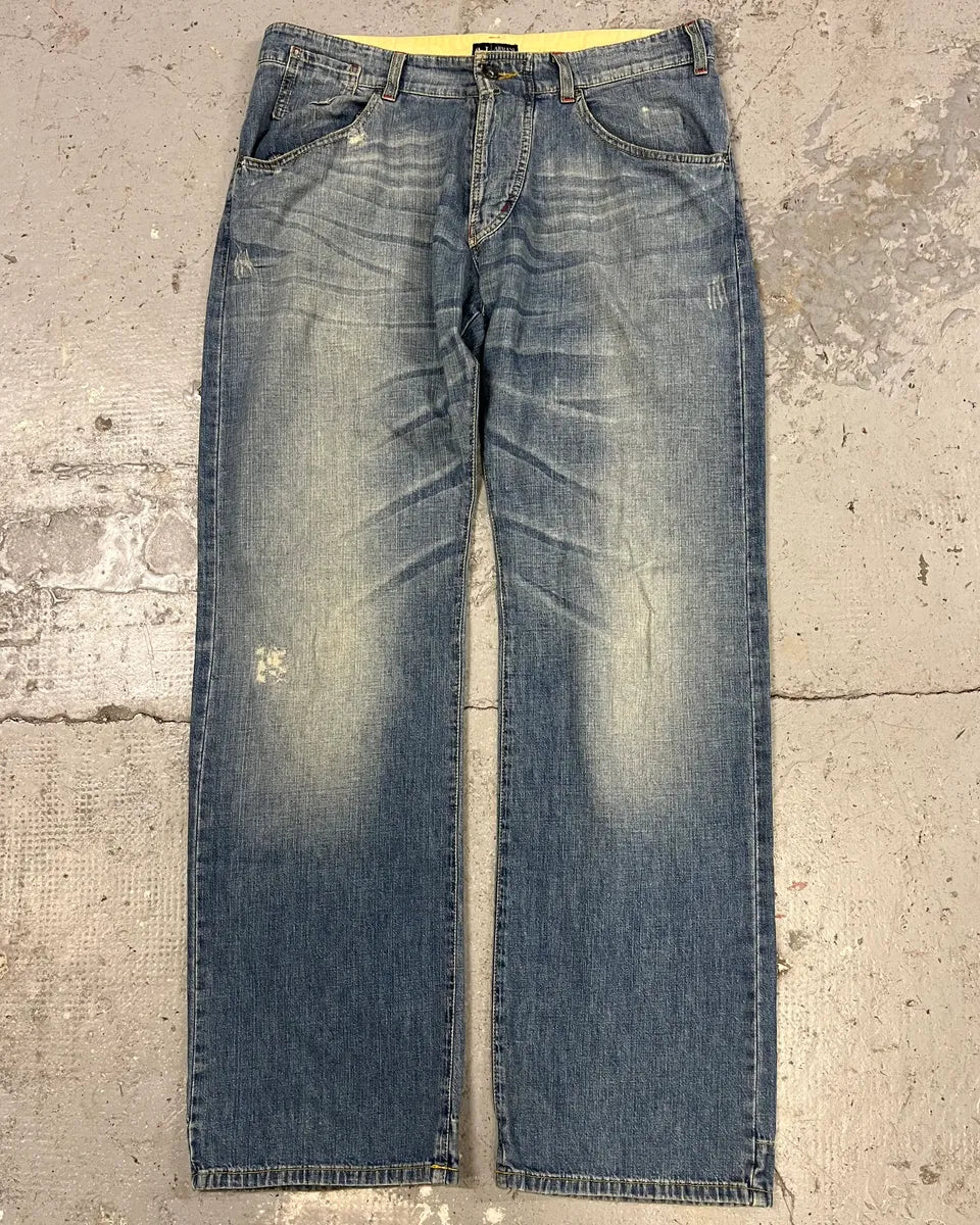 AW2005 Armani Electric Faded Blue Denim Jeans DQloIuq 2