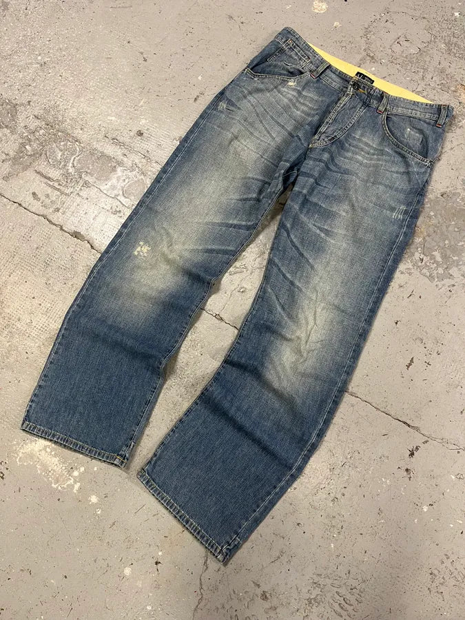 AW2005 Armani Electric Faded Blue Denim Jeans DQloIuq 3