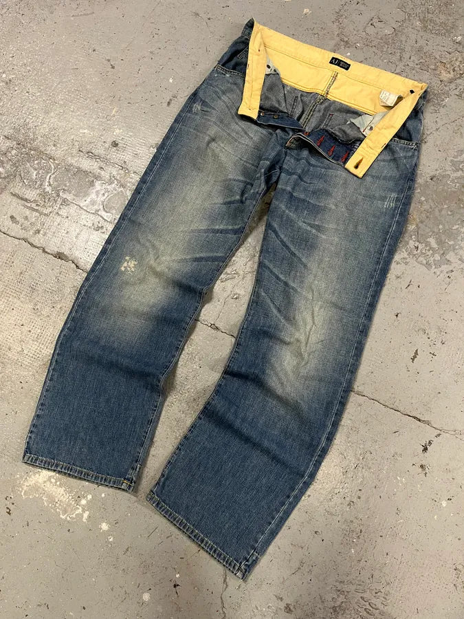 AW2005 Armani Electric Faded Blue Denim Jeans DQloIuq 4