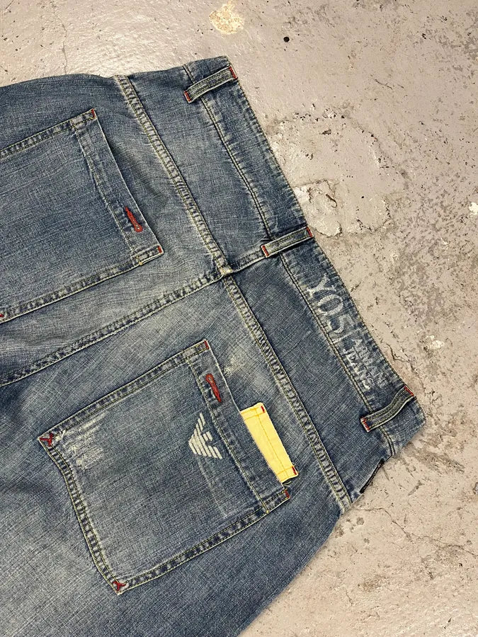 AW2005 Armani Electric Faded Blue Denim Jeans DQloIuq 6