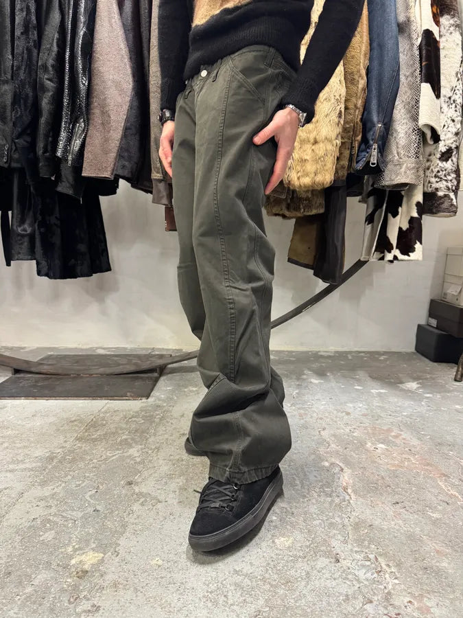 AW2005 Armani Elevated Twisted Olive Grey Pants (M/L) AseqXeT 3