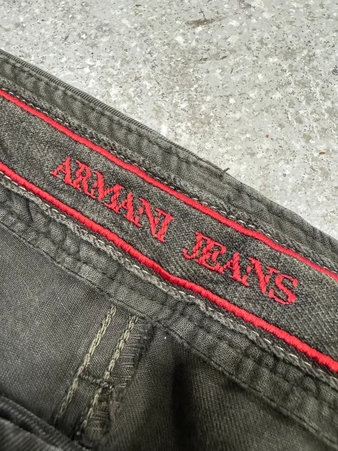 AW2005 Armani Elevated Twisted Olive Grey Pants (M/L) AseqXeT 8