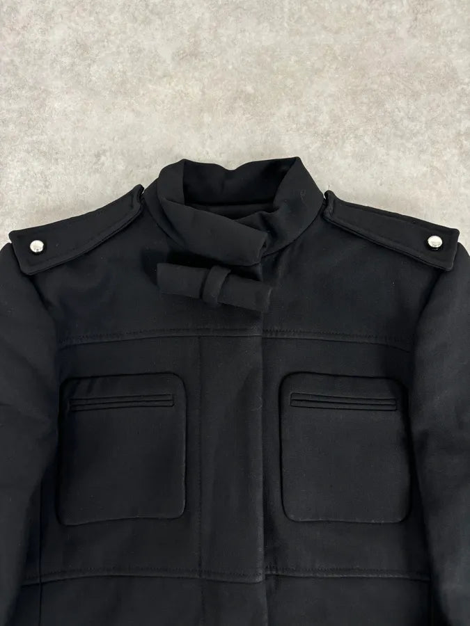 AW2005 Balenciaga Long Premium Wool Black Trench Coat MpVIRgZ 5