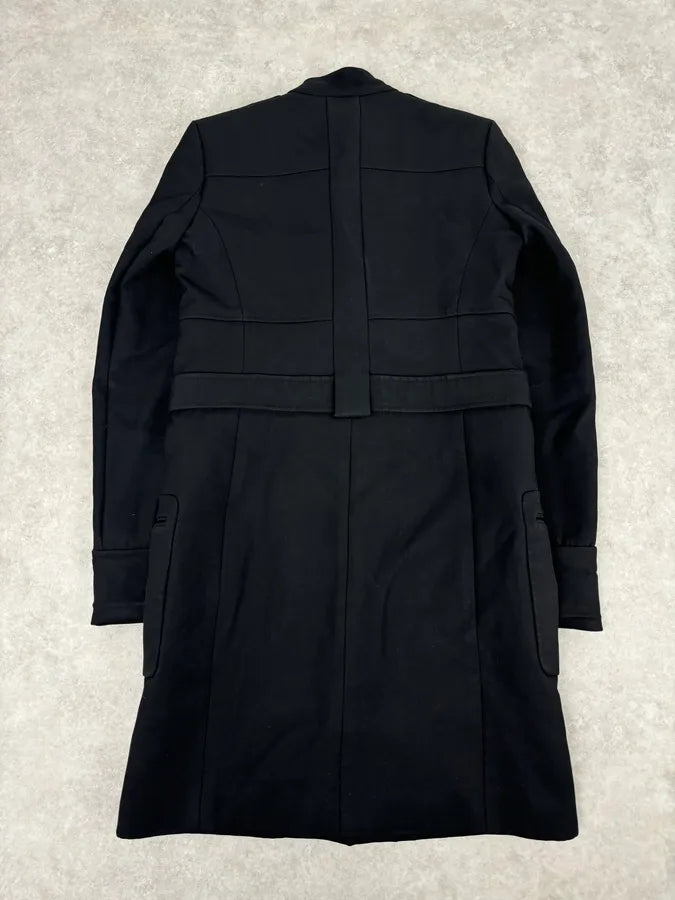 AW2005 Balenciaga Long Premium Wool Black Trench Coat MpVIRgZ 1