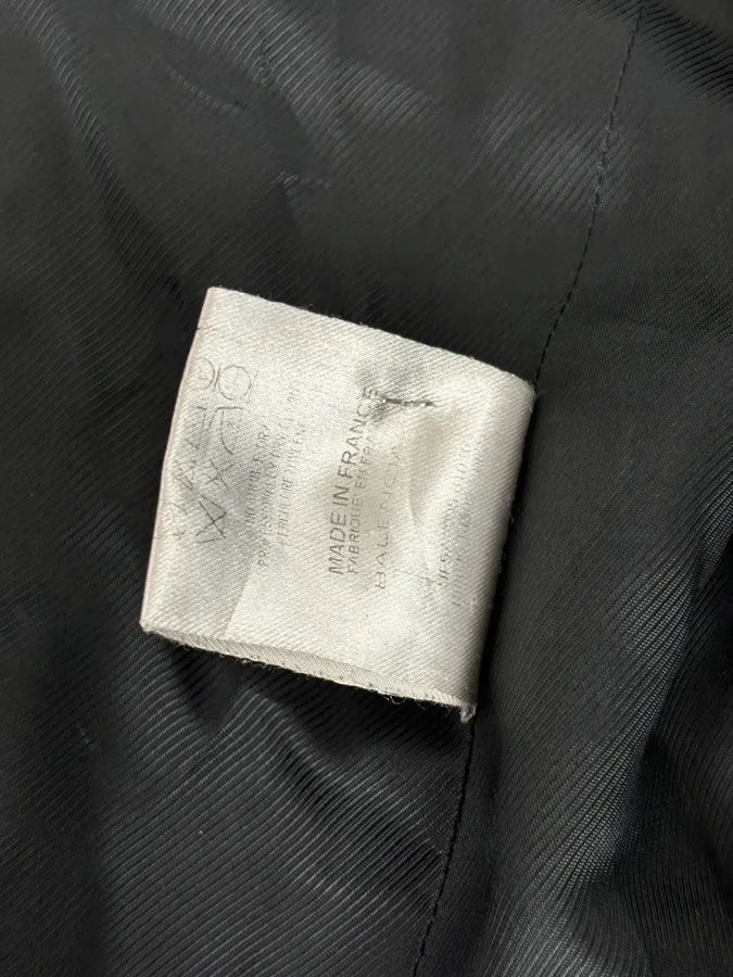 AW2005 Balenciaga Long Premium Wool Black Trench Coat MpVIRgZ 11