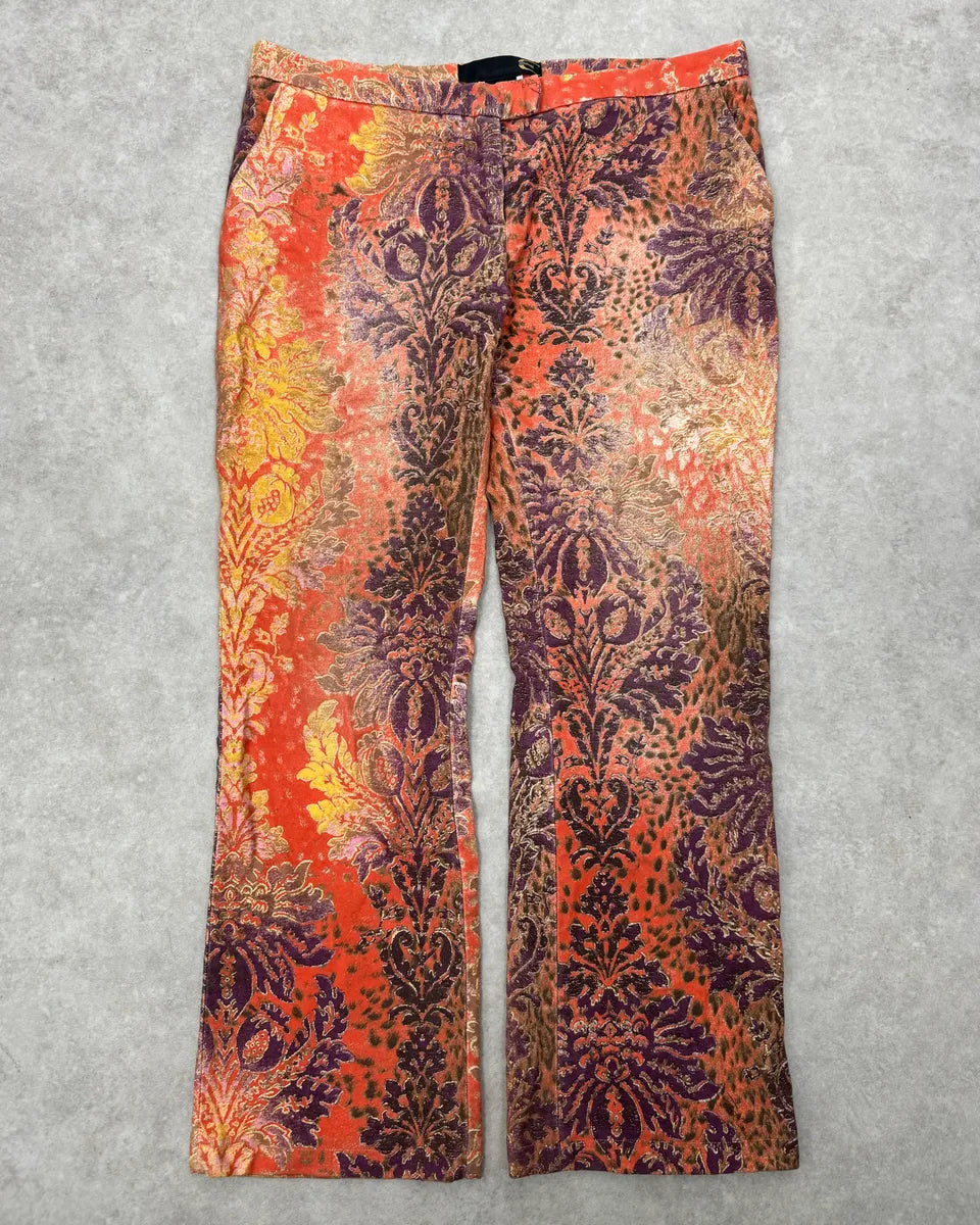 AW2005 Cavalli Abstract Floral Orange Pants ZrUwqqH 0