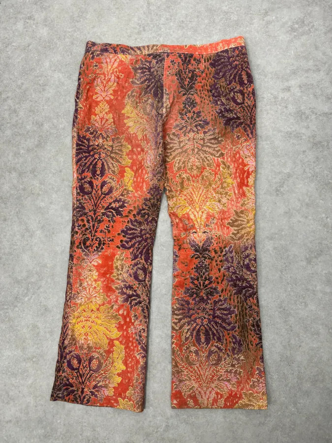 AW2005 Cavalli Abstract Floral Orange Pants ZrUwqqH 5