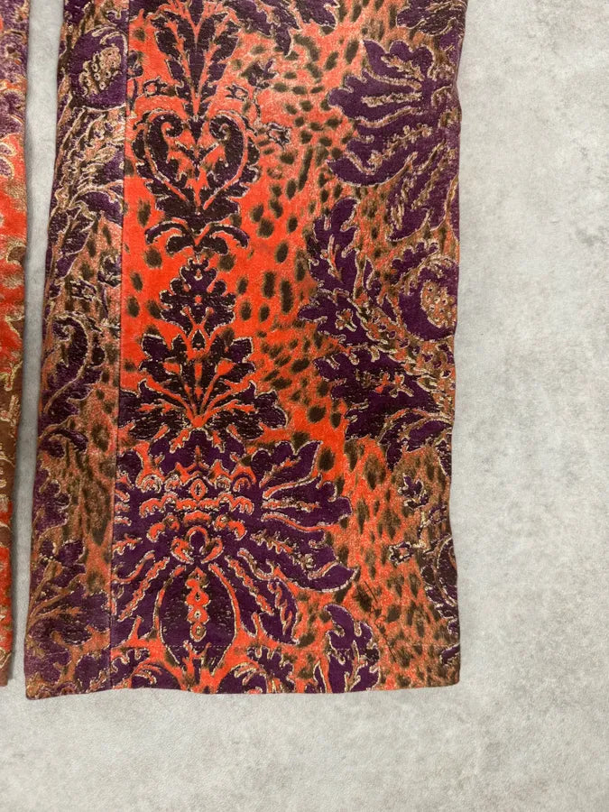 AW2005 Cavalli Abstract Floral Orange Pants ZrUwqqH 6