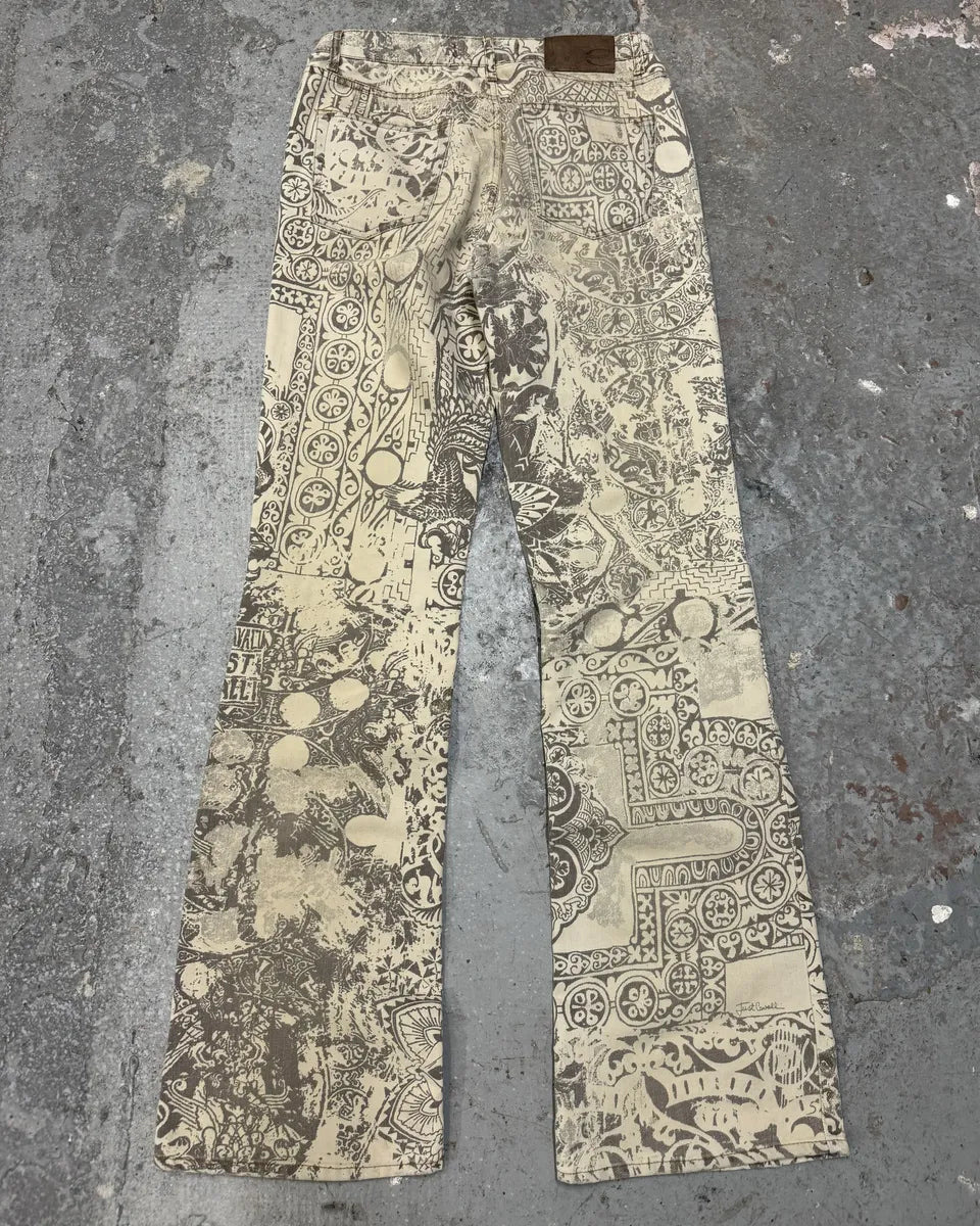 AW2005 Cavalli Arabic Inspired Patterns Calm Beige Pants (S/M) 2