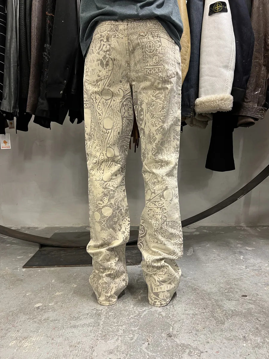 AW2005 Cavalli Arabic Inspired Patterns Calm Beige Pants (S/M) 3