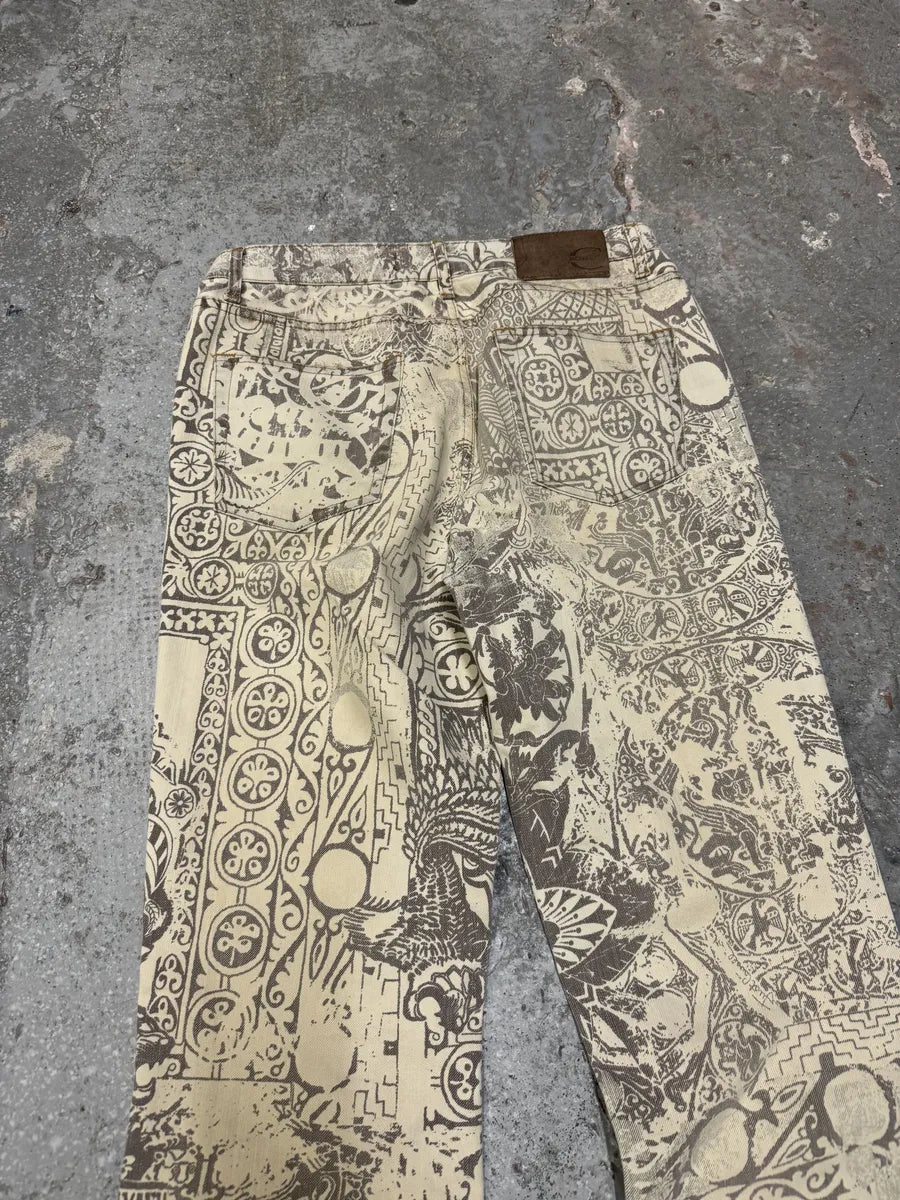 AW2005 Cavalli Arabic Inspired Patterns Calm Beige Pants (S/M) 4