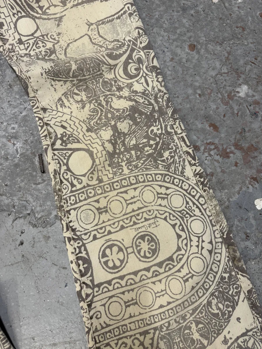 AW2005 Cavalli Arabic Inspired Patterns Calm Beige Pants (S/M) 7