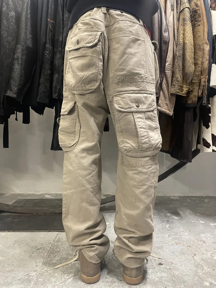 AW2005 Cavalli Beige Cargo Gun Linen Pants (L) xrSuAQQ 1