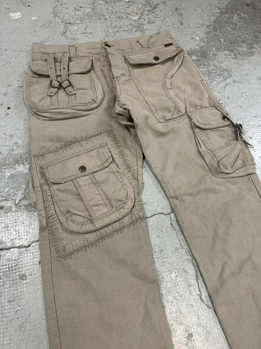 AW2005 Cavalli Beige Cargo Gun Linen Pants (L) xrSuAQQ 7