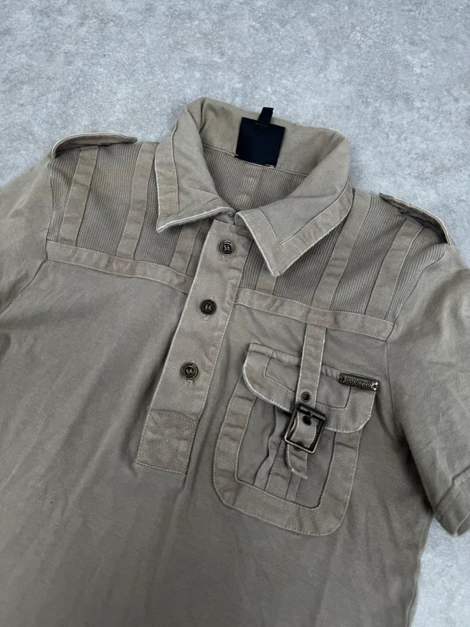 AW2005 Cavalli Beige Cargo Polo Shirt lxdbZKr 4
