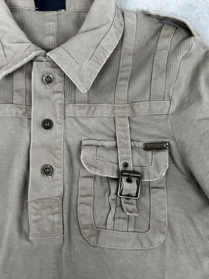 AW2005 Cavalli Beige Cargo Polo Shirt lxdbZKr 6