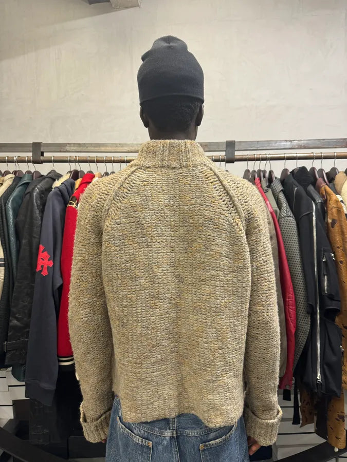AW2005 Cavalli Beige Wool Zip-up Sweater YggNhjt 2
