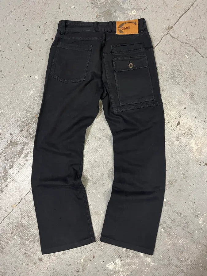 AW2005 Cavalli Black Cargo Pants (S) JwNakMN 6