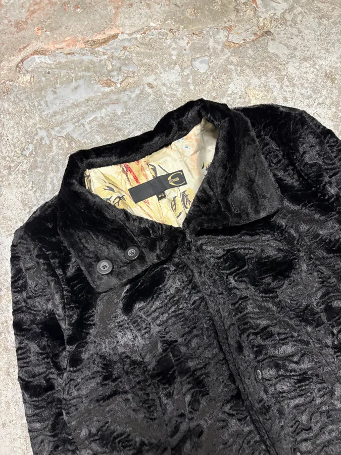 AW2005 Cavalli Black Fur Rebel Biker Buttoned Jacket WlmFDEw 2