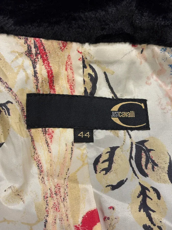 AW2005 Cavalli Black Fur Rebel Biker Buttoned Jacket WlmFDEw 6