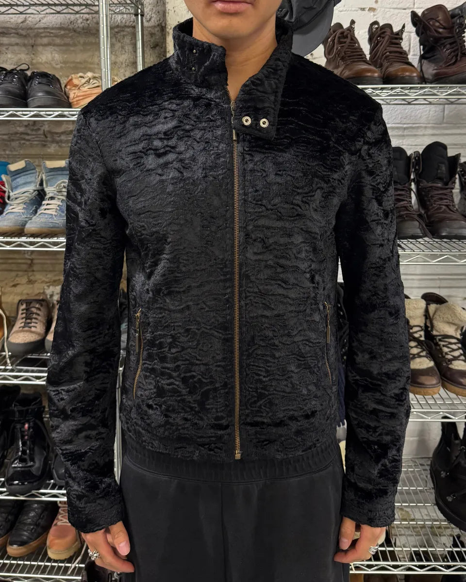 AW2005 Cavalli Black Fur Rebel Biker Jacket (M) prpbVpu 1