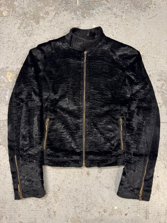 AW2005 Cavalli Black Fur Rebel Biker Jacket (M) prpbVpu 12