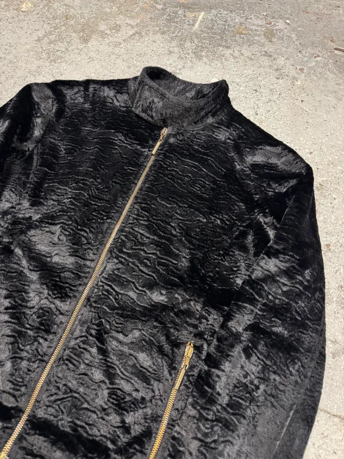 AW2005 Cavalli Black Fur Rebel Biker Jacket (M) prpbVpu 4