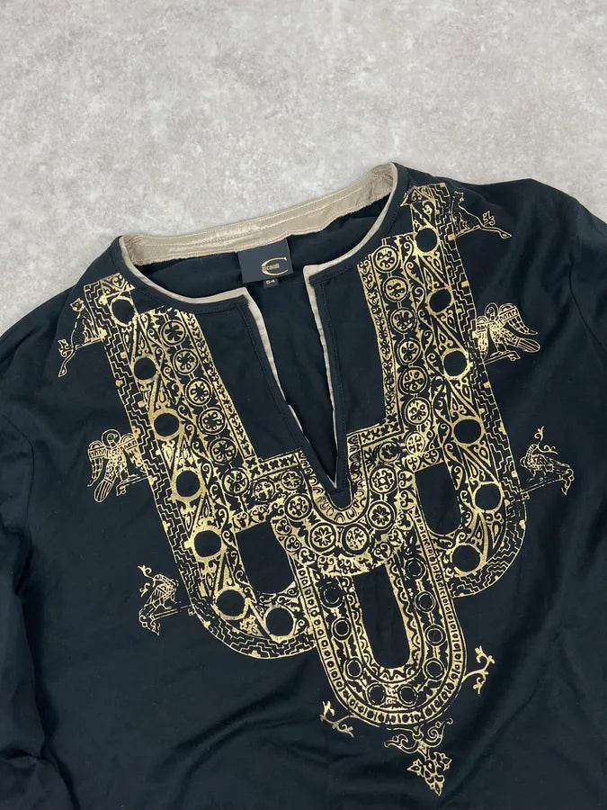 AW2005 Cavalli Black Tunisian Henley vNttGcK 6