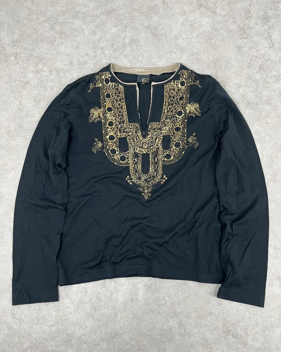 AW2005 Cavalli Black Tunisian Henley vNttGcK 0