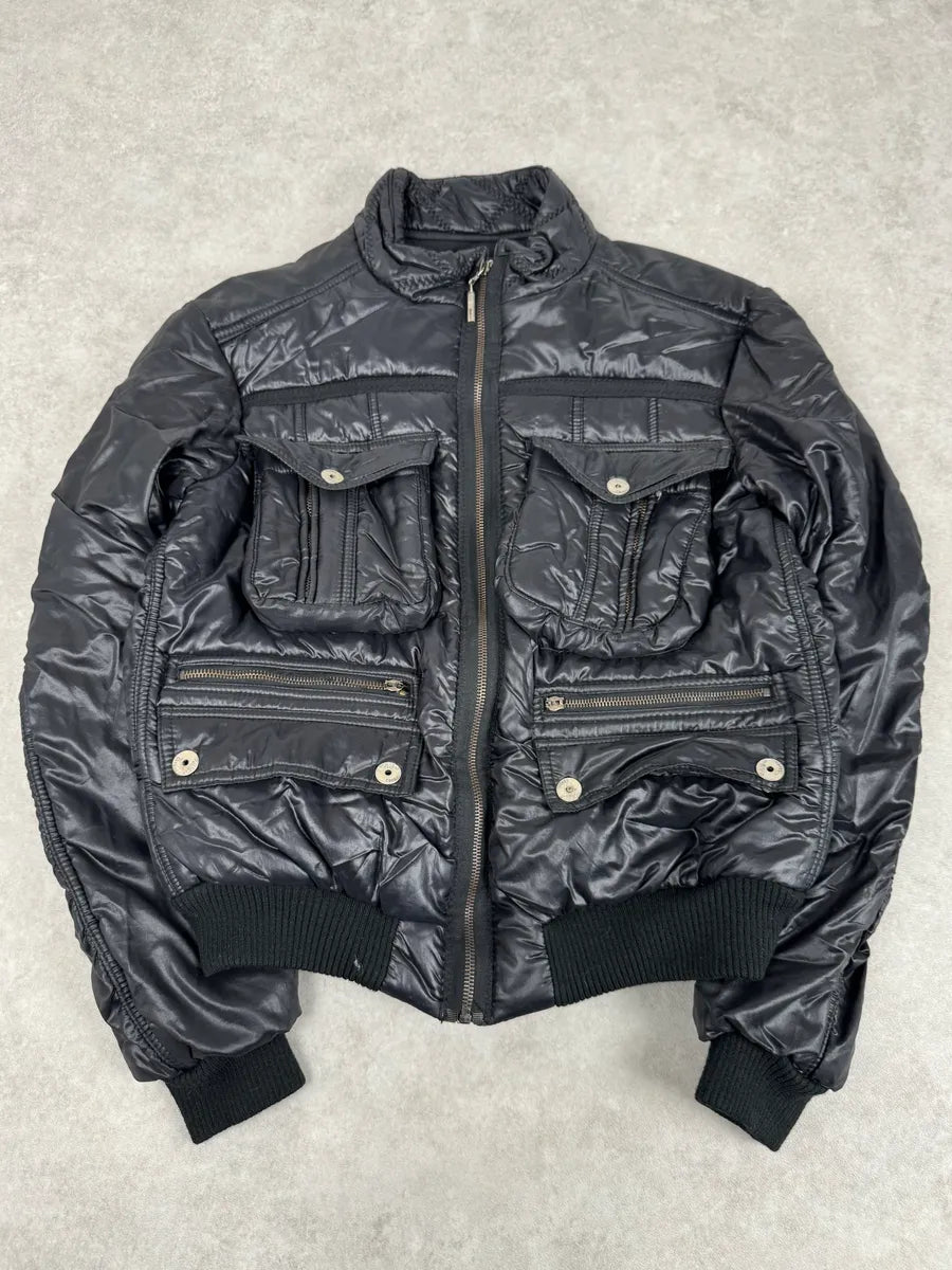 AW2005 Cavalli Black Utility Cargo British Puffer Jacket BqXtppl 0