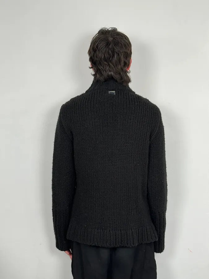 AW2005 Cavalli Black Wool Half-Zip Sweater pkGLpgD 2