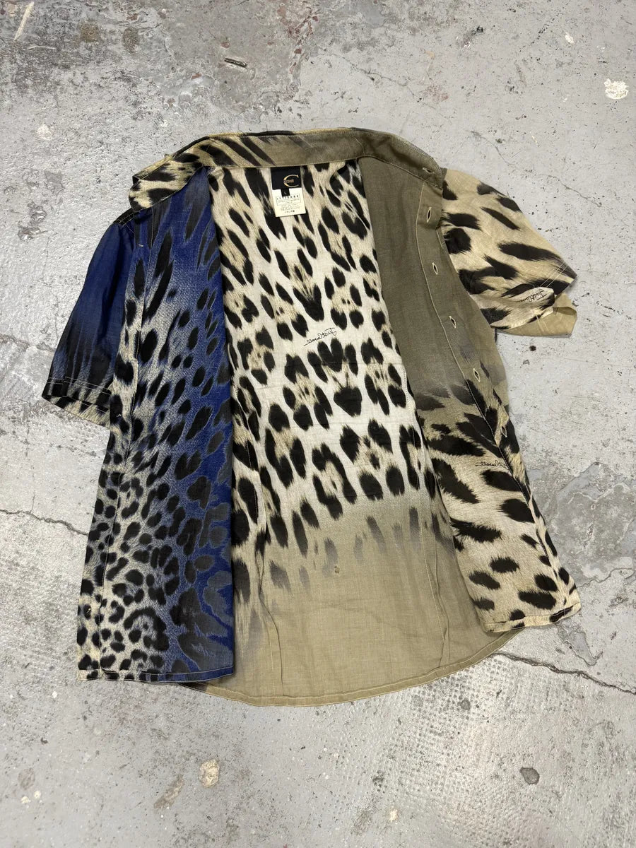 AW2005 Cavalli Blue & Beige Leopard Shirt Vpfbqeb 2