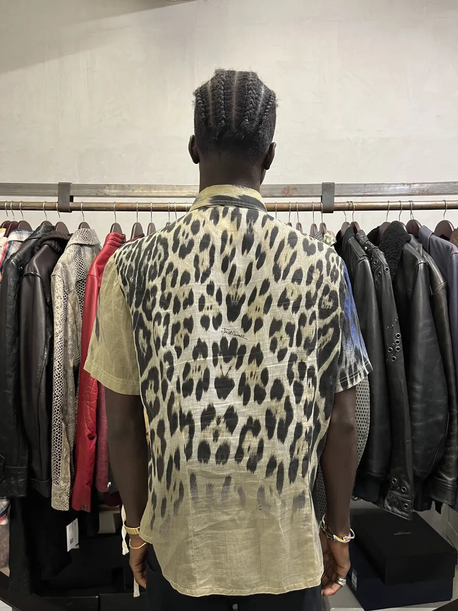 AW2005 Cavalli Blue & Beige Leopard Shirt Vpfbqeb 3