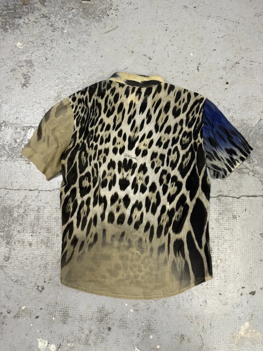 AW2005 Cavalli Blue & Beige Leopard Shirt Vpfbqeb 4