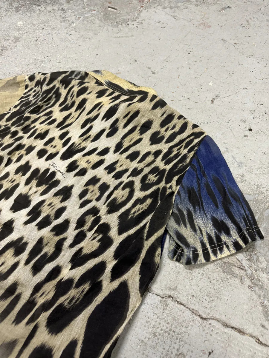 AW2005 Cavalli Blue & Beige Leopard Shirt Vpfbqeb 5