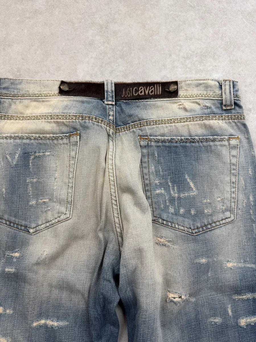 AW2005 Cavalli Blue Distressed Denim Jeans dECrUDc 11