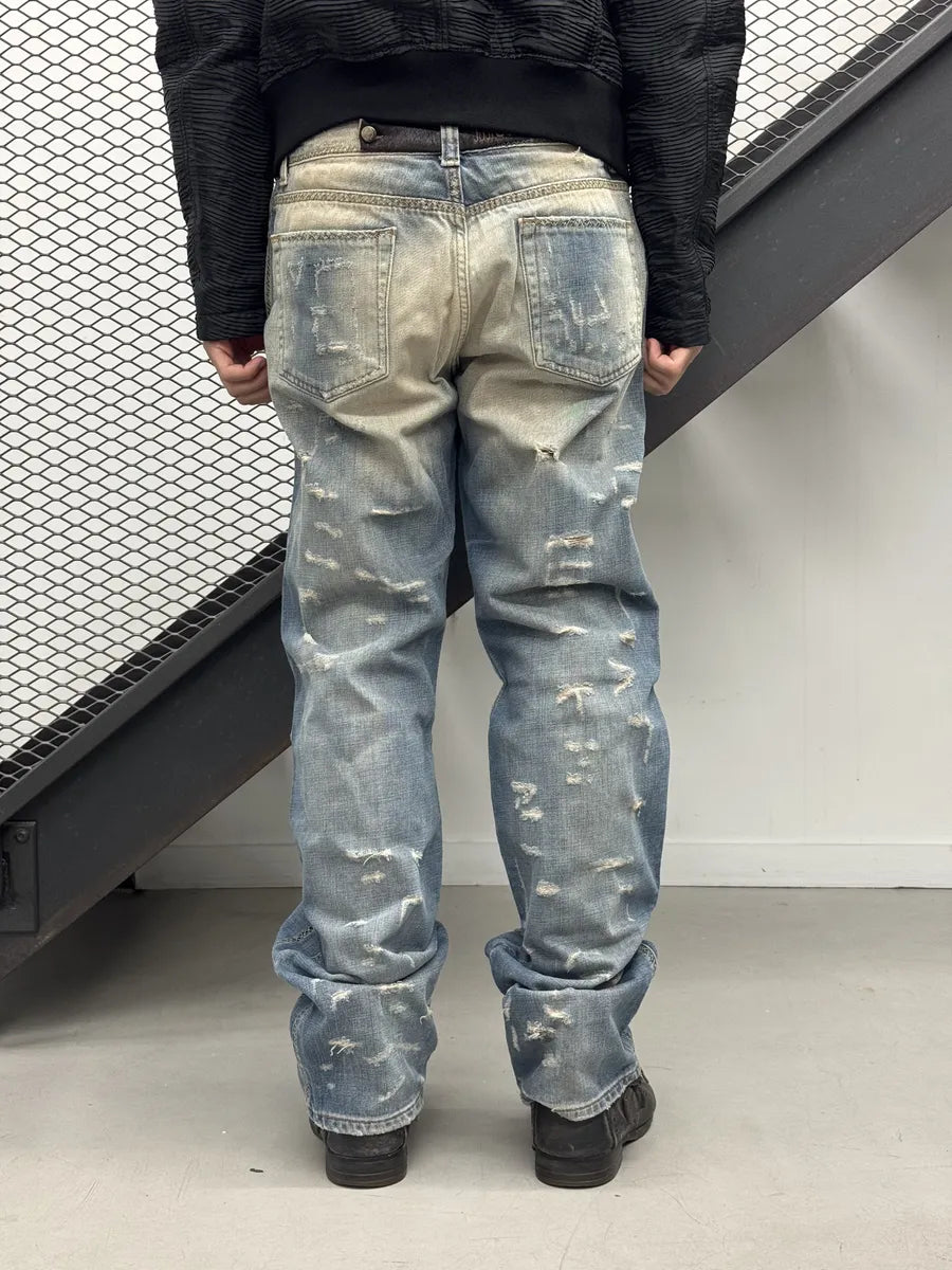 AW2005 Cavalli Blue Distressed Denim Jeans dECrUDc 3