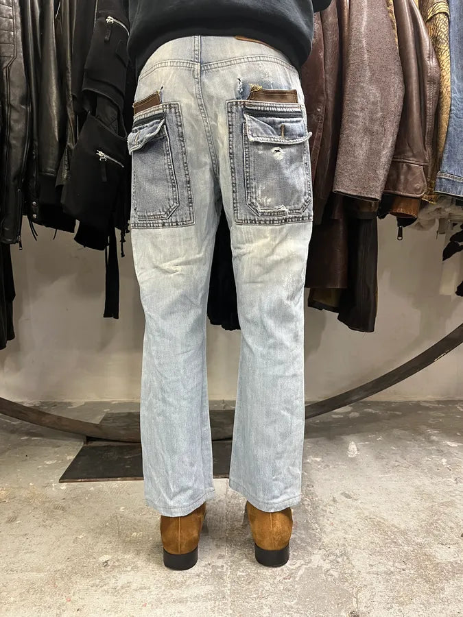 AW2005 Cavalli Blue Distressed Hybrid Jeans pigqccD 1