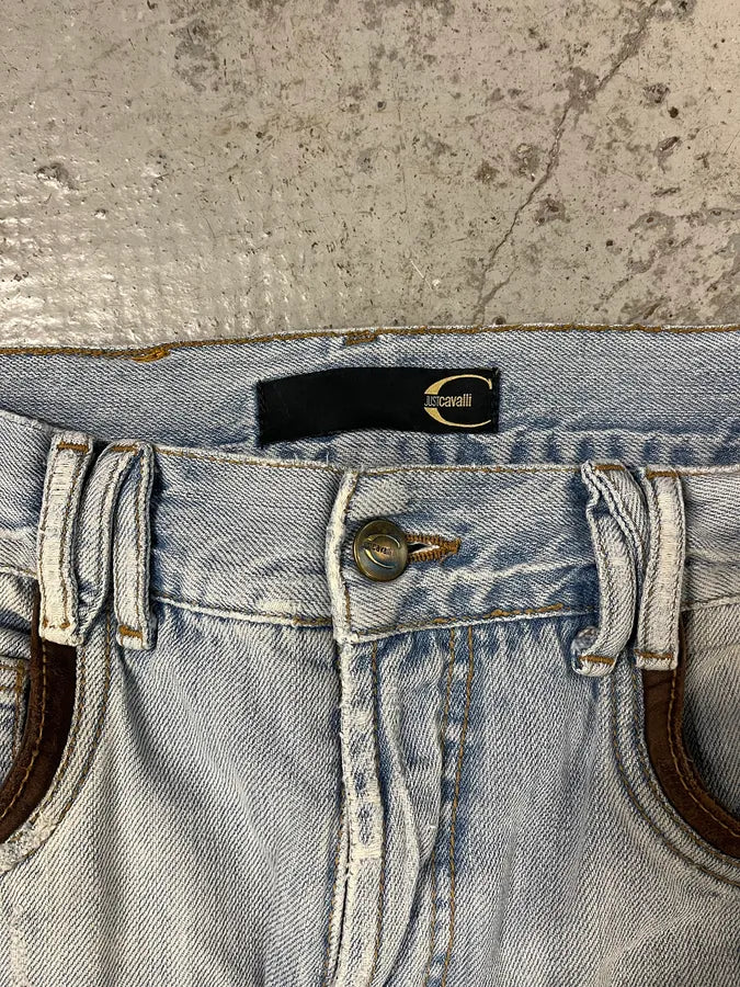 AW2005 Cavalli Blue Distressed Hybrid Jeans pigqccD 7