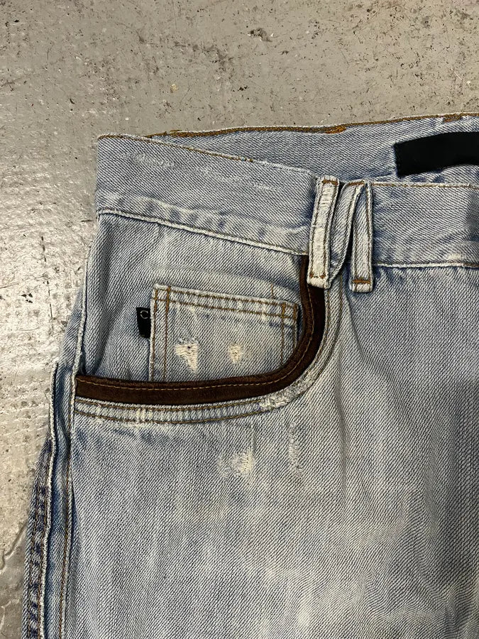 AW2005 Cavalli Blue Distressed Hybrid Jeans pigqccD 8