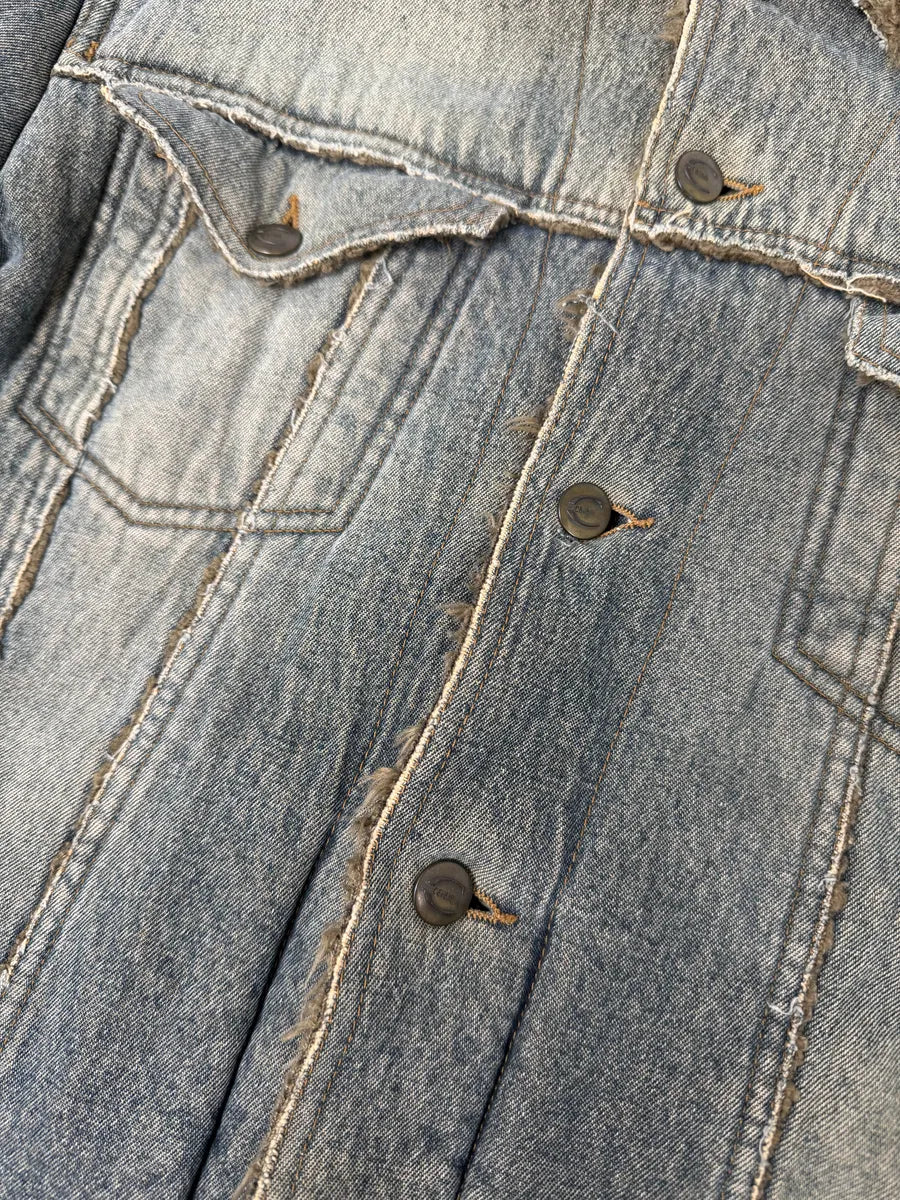 AW2005 Cavalli Blue Faux Fur Faded Denim Jacket eEsjLBa 11