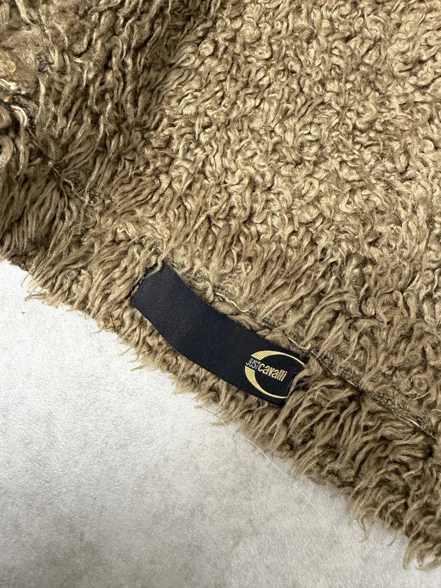 AW2005 Cavalli Blue Faux Fur Faded Denim Jacket eEsjLBa 5