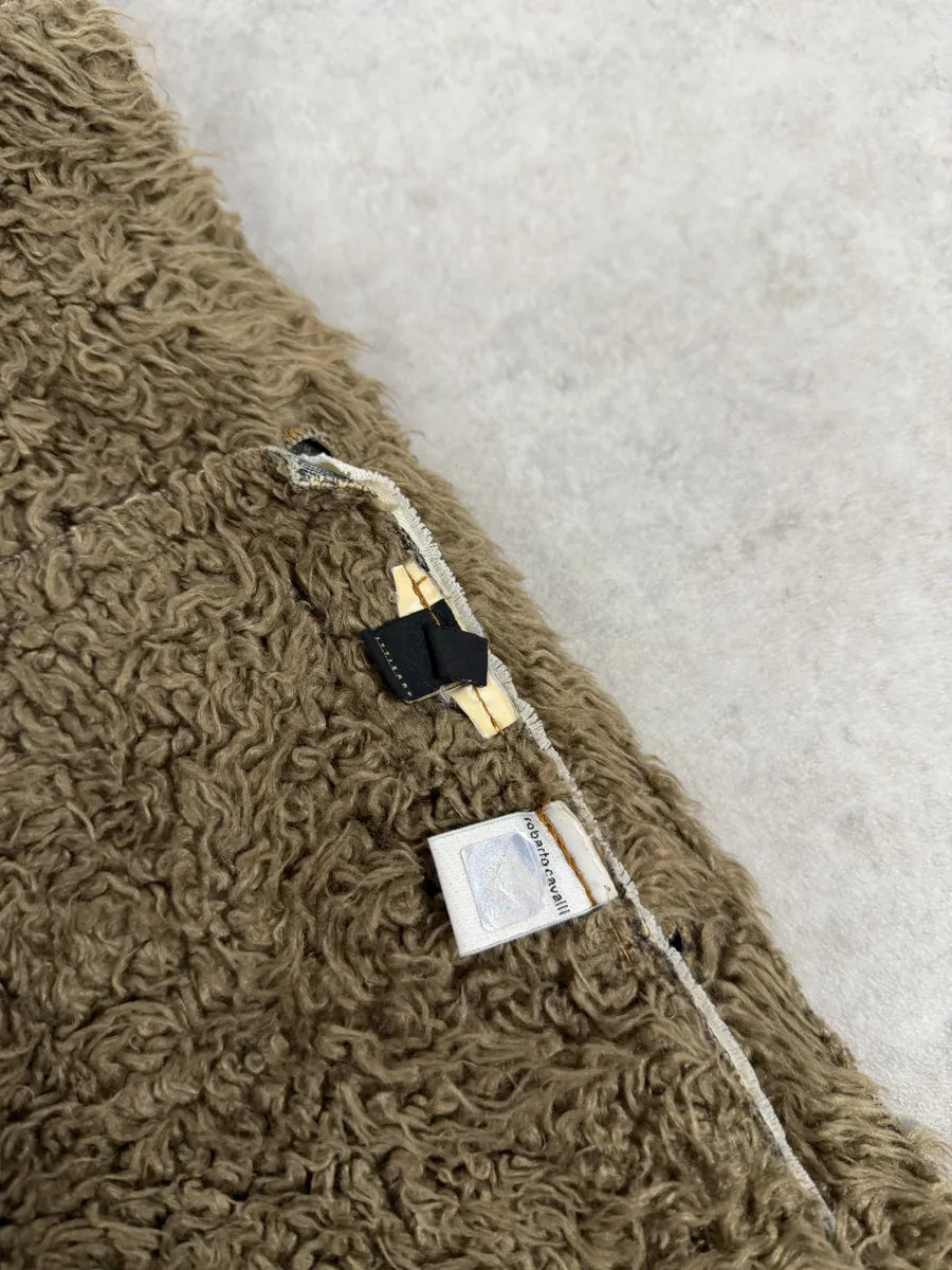 AW2005 Cavalli Blue Faux Fur Faded Denim Jacket eEsjLBa 6