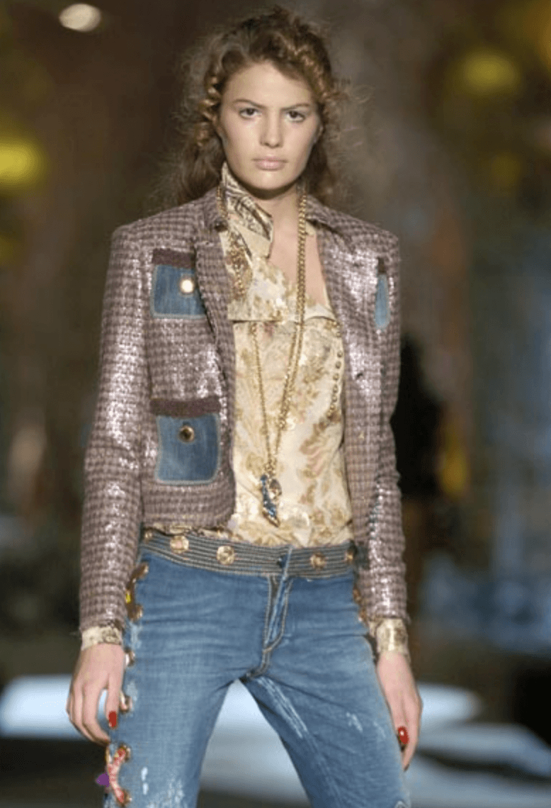 AW2005 Cavalli Boxy Tweed Light Jacket JcWiGlW 0