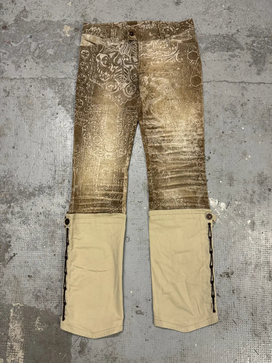 AW2005 Cavalli Brown & Beige Cowboy Presley Pants DXoyomn 0