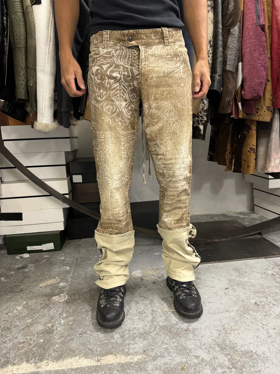 AW2005 Cavalli Brown & Beige Cowboy Presley Pants DXoyomn 2