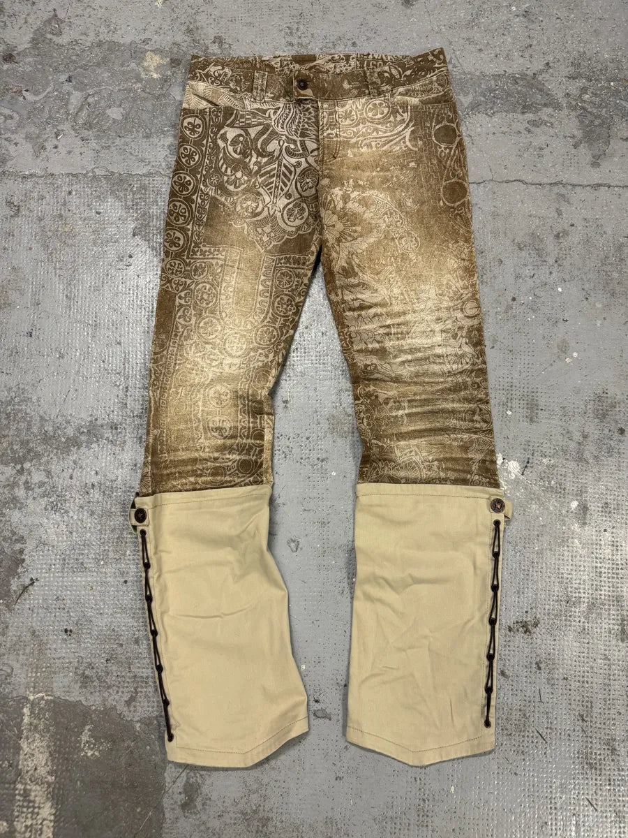 AW2005 Cavalli Brown & Beige Cowboy Presley Pants DXoyomn 5