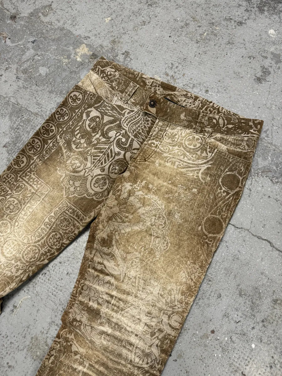 AW2005 Cavalli Brown & Beige Cowboy Presley Pants DXoyomn 6