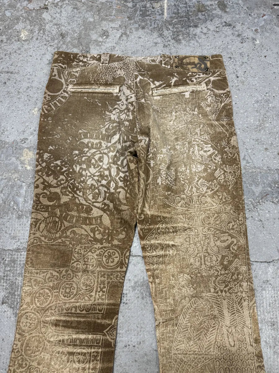 AW2005 Cavalli Brown & Beige Cowboy Presley Pants DXoyomn 7